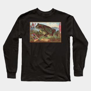 Vintage sewing machine thread advertisement with frog Long Sleeve T-Shirt